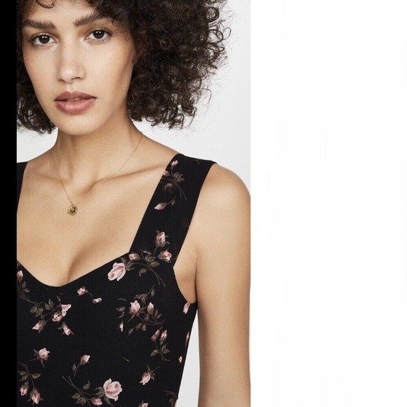 Reformation NWT Black Sleeveless Fulton Romy Floral Print Dress Size 2 - Picture 3 of 11